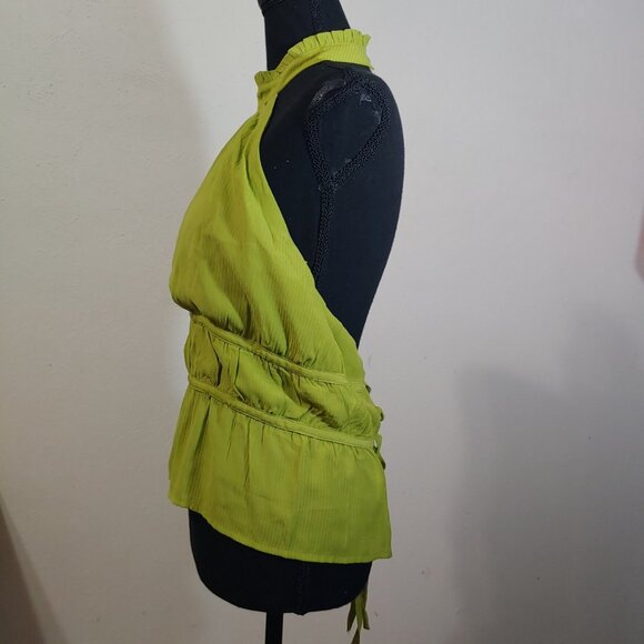 Line and Dot Women's Halter Top Medium Green - Picture 5 of 8